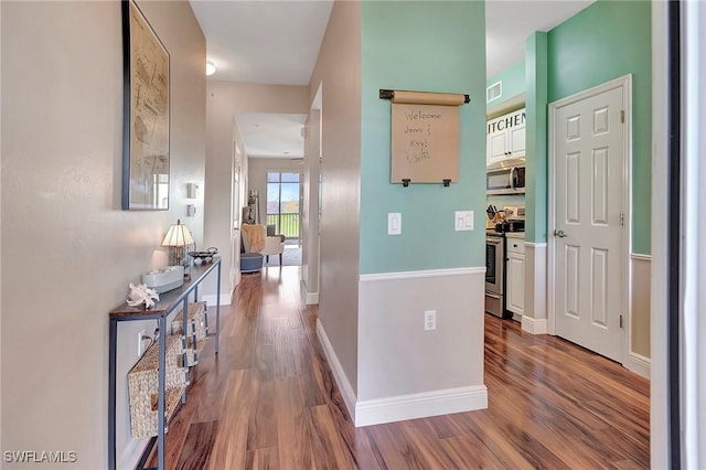 hall featuring hardwood / wood-style flooring