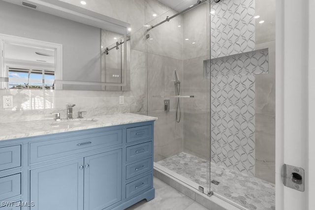 4306 Sanctuary Way, Bonita Springs, FL 34134 - full bath with visible vents, a shower stall, and vanity