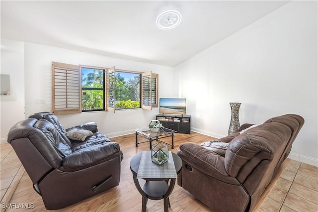 living room with baseboards