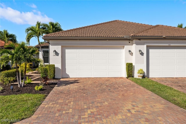 exterior space featuring a garage