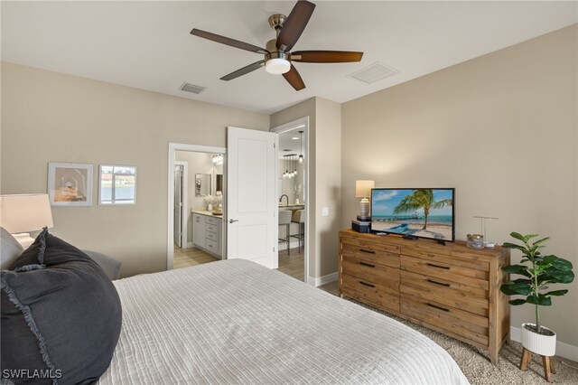 bedroom with ceiling fan