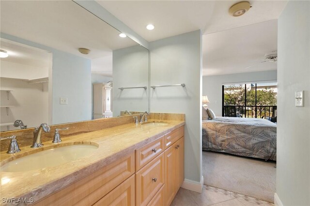 bathroom featuring vanity and tile patterned floors