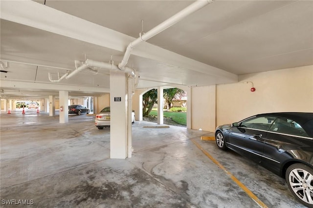 garage with a carport