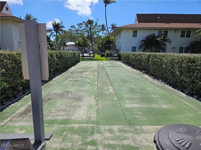 exterior space with shuffleboard