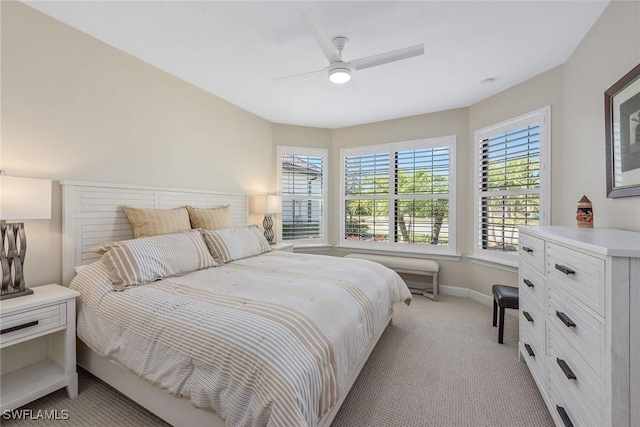2720 Amaranda Ct, Naples, FL 34114 - bedroom featuring ceiling fan, light colored carpet, and multiple windows