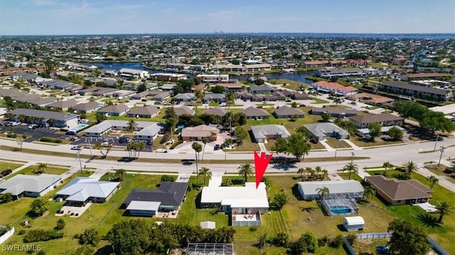 aerial view with a residential view