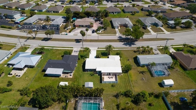 drone / aerial view with a residential view