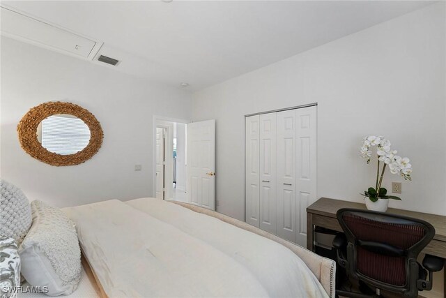 bedroom with a closet