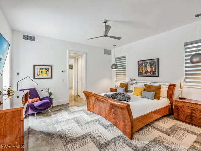 bedroom with ceiling fan