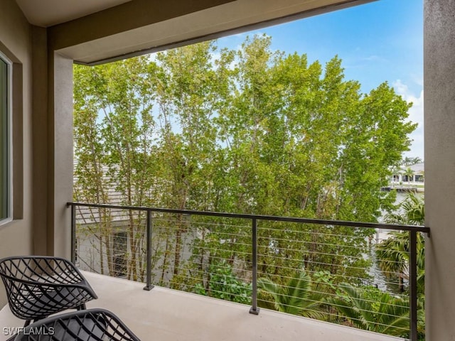 balcony with a water view