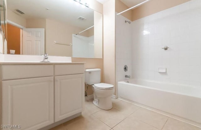 1172 Oxford Ln Unit 27, Naples, FL 34105 - full bathroom with shower / bath combination, visible vents, toilet, and tile patterned floors