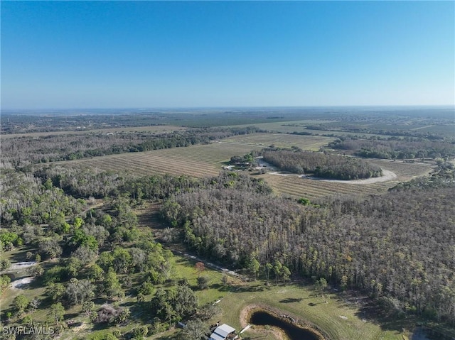 bird's eye view featuring a rural view