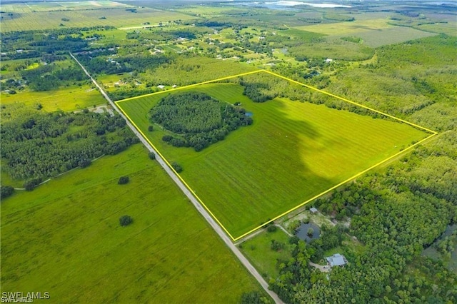 aerial view with a rural view