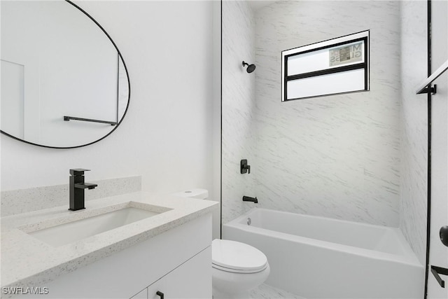 3173 Sunshine Blvd NW, Lehigh Acres, FL 33971 - full bathroom with vanity, toilet, and tiled shower / bath combo