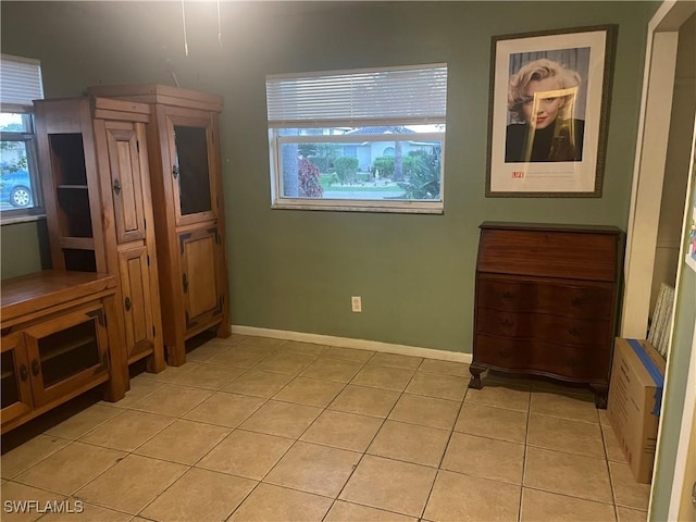 interior space featuring light tile patterned flooring