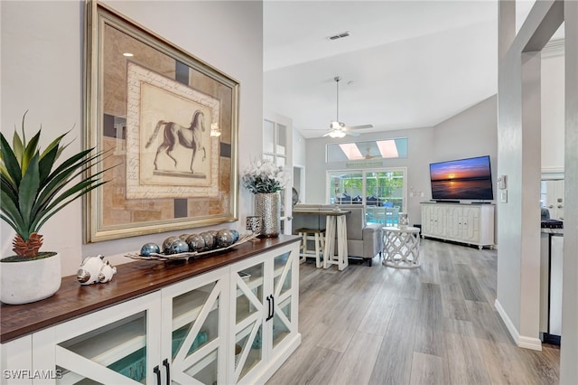 hall featuring light hardwood / wood-style flooring