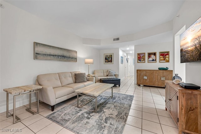 view of tiled living room