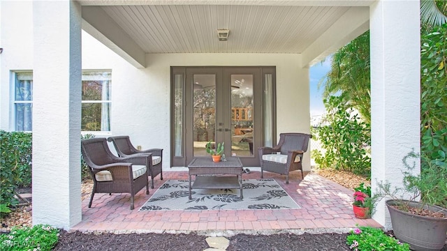 view of patio with french doors