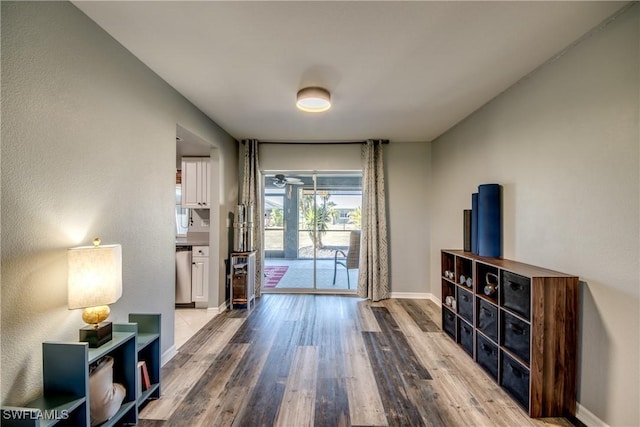 entryway featuring hardwood / wood-style floors