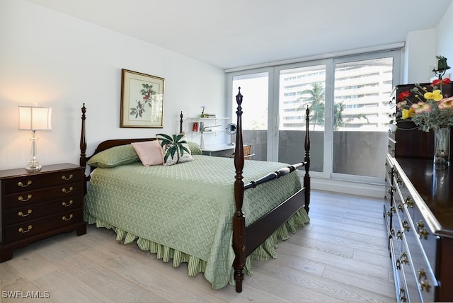 bedroom featuring light hardwood / wood-style flooring