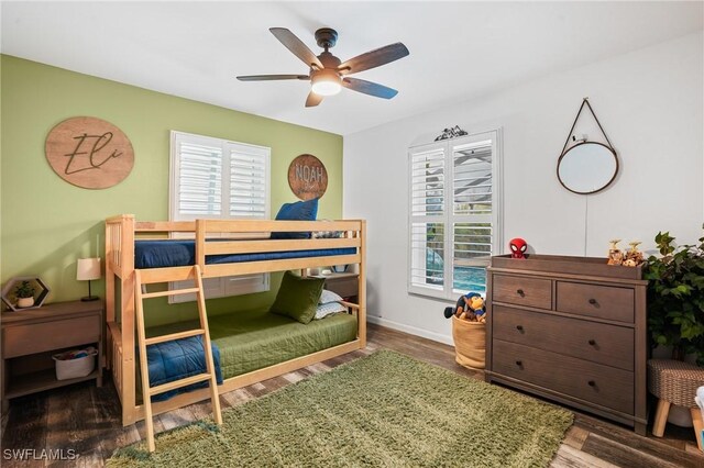 5060 Melaluca Dr, Fort Myers, FL 33905 - bedroom with wood finished floors and ceiling fan