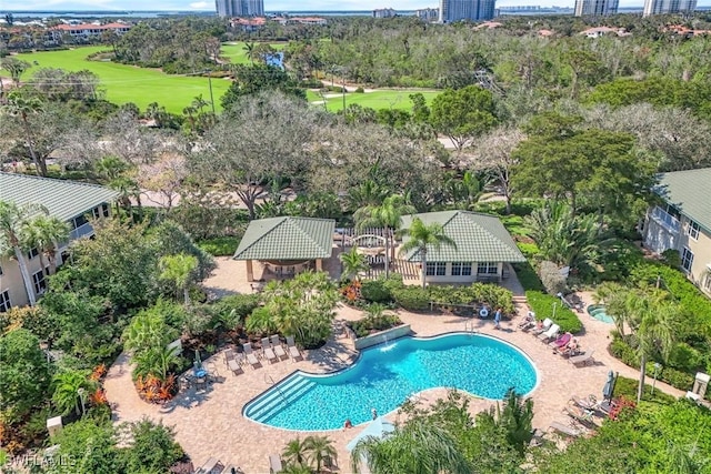 pool featuring a patio area