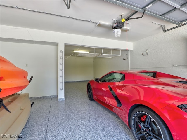 garage with baseboards