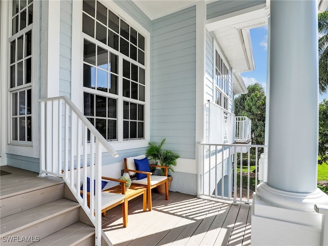 exterior space featuring covered porch