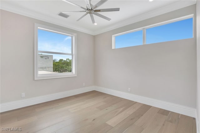 1308 Ridge St, Naples, FL 34103 - unfurnished room featuring crown molding, light wood-style floors, and ceiling fan
