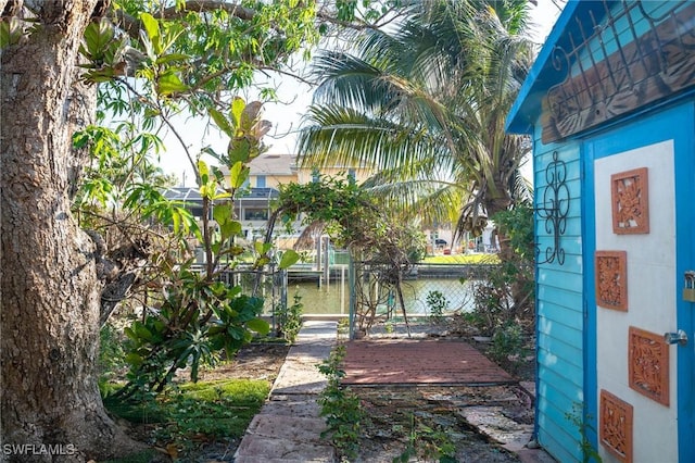 view of property's community with a water view