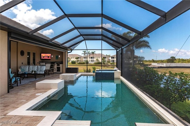 17122 Barcrest Ln, Punta Gorda, FL 33955 - view of pool with a pool with connected hot tub and a patio