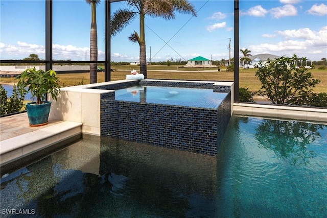 17122 Barcrest Ln, Punta Gorda, FL 33955 - view of swimming pool with an in ground hot tub