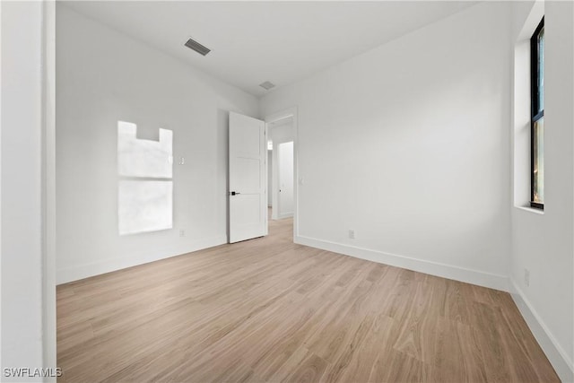 empty room featuring light hardwood / wood-style flooring