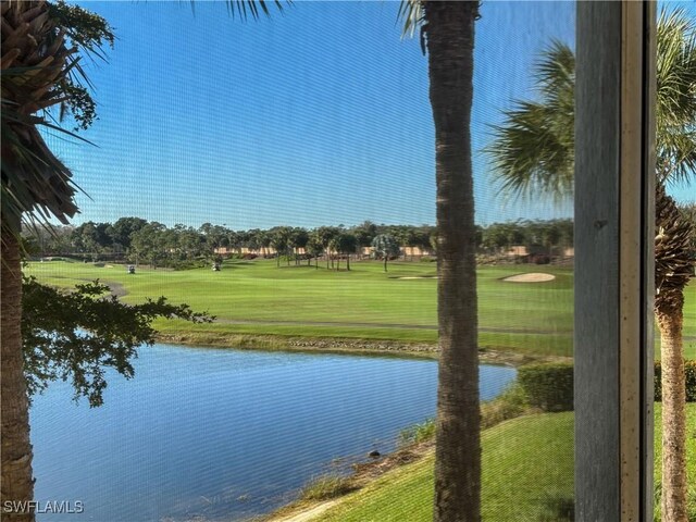 view of water feature with view of golf course