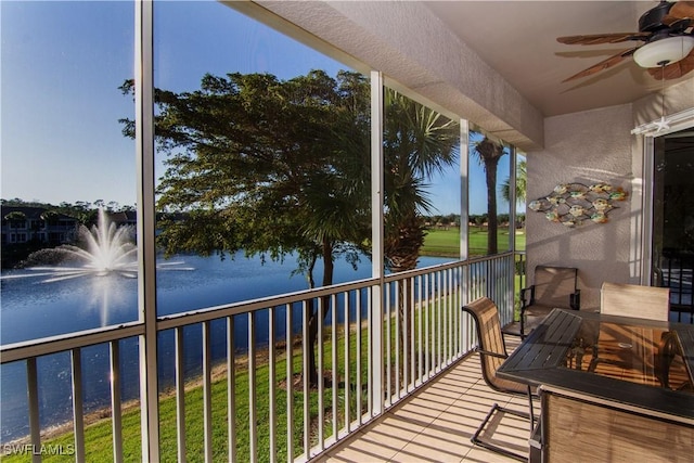 balcony with a water view