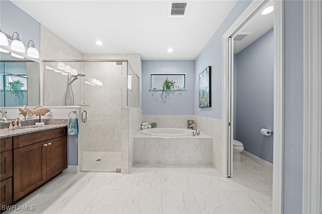 142 SW 35th Ave, Cape Coral, FL 33991 - full bathroom featuring vanity, toilet, and shower with separate bathtub