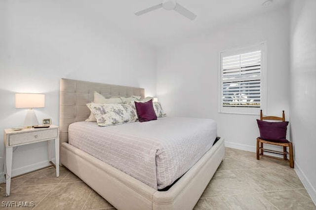 bedroom featuring ceiling fan