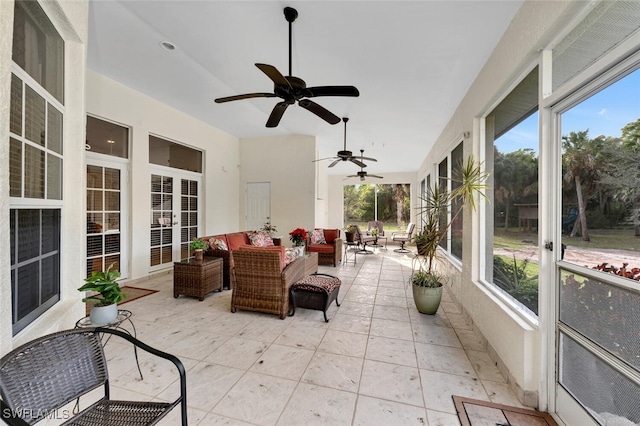 view of sunroom