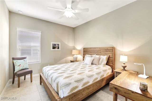 14558 Manchester Dr, Naples, FL 34114 - bedroom featuring ceiling fan and light tile patterned flooring