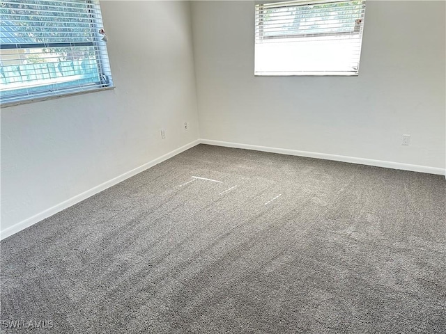 spare room with plenty of natural light and carpet flooring