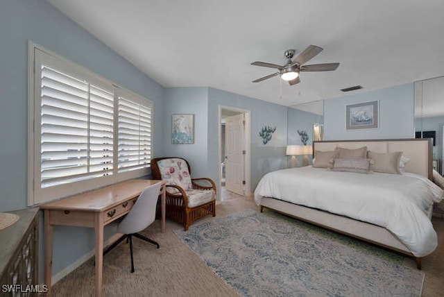 bedroom with ceiling fan