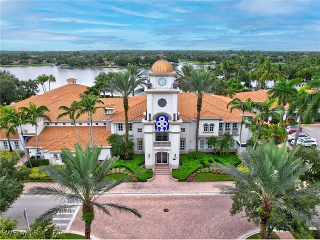 view of property with a water view