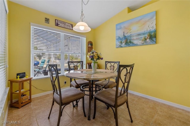 view of tiled dining space