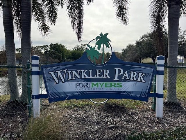 view of community sign