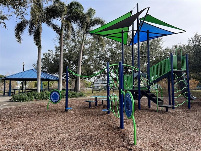 view of playground featuring a gazebo