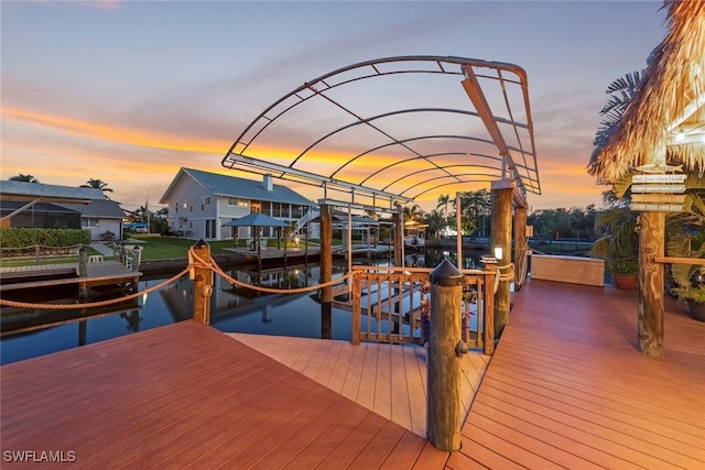 dock area featuring boat lift