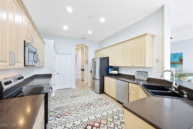 kitchen with stainless steel appliances and sink