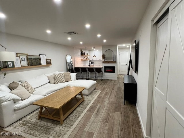 living room featuring hardwood / wood-style floors