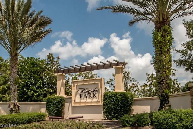 view of community sign