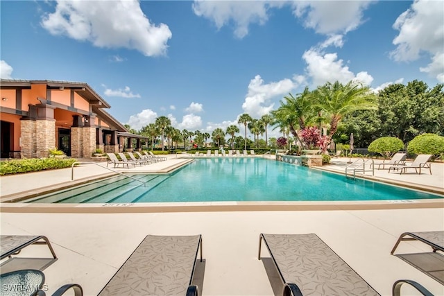 view of pool with a patio